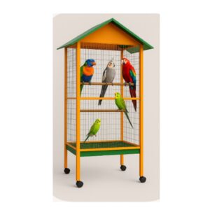 כלוב חצר לבעלי כנף עם גג דגם BC24